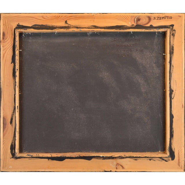 2000 - 2009 Janis Zemitis, In the Middle of Night, 2004, Oil Painting on Cardboard For Sale - Image 5 of 6