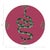 Traditional Thistle And Snake Pink Vegan Leather Round Pebble Placemat, Set of 4 For Sale - Image 3 of 5