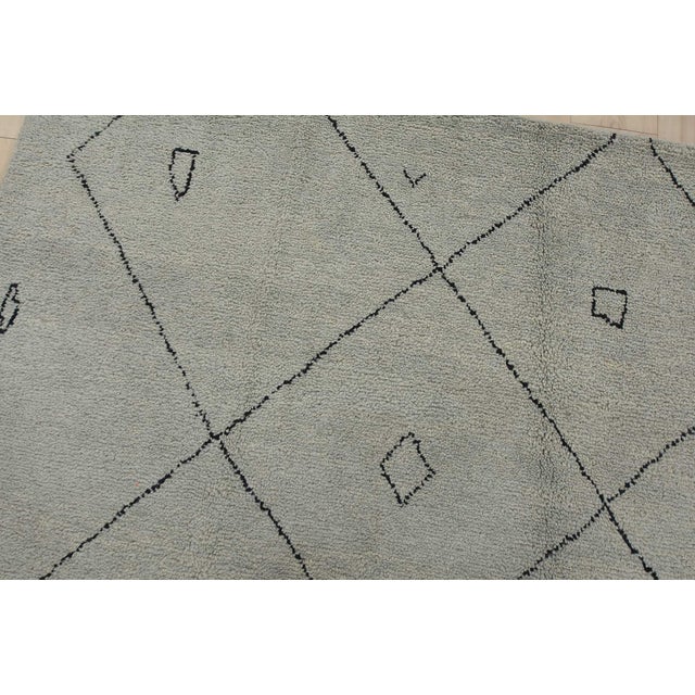 Gray Moroccan Rug 8’3” X 10’2” Gray Wool Contemporary Hand-Knotted Carpet For Sale - Image 8 of 14