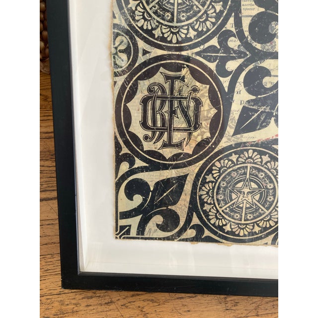 2000 - 2009 Shepard Fairey Ap Rise Above Peace Patterns Hand Painted Mixed Media Collage Ap 1/1 2006 For Sale - Image 5 of 12