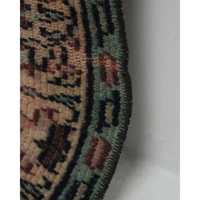 Brown 1970s Vintage Turkish Oushak Handmade Wool Cotton Brown Area Rug For Sale - Image 8 of 11