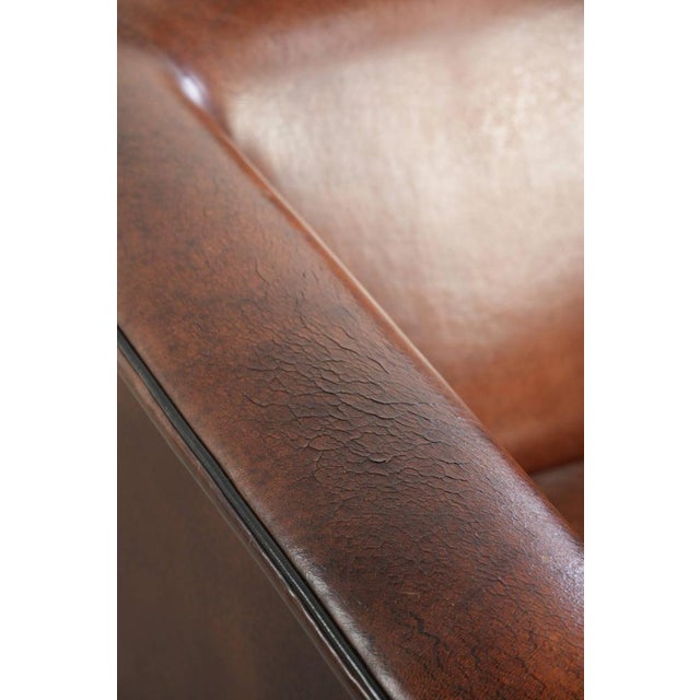 Art Deco Club Chair in Sheepskin Leather For Sale - Image 10 of 13