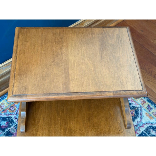 Wood Mid 20th Century Heywood-Wakefield "Old Colony" Solid Maple Step Tables - A Pair For Sale - Image 7 of 12