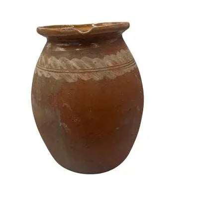 This antique one-handle terra cotta vessel from Hungary is a wonderful addition to any Farmhouse decor. The rustic pottery...