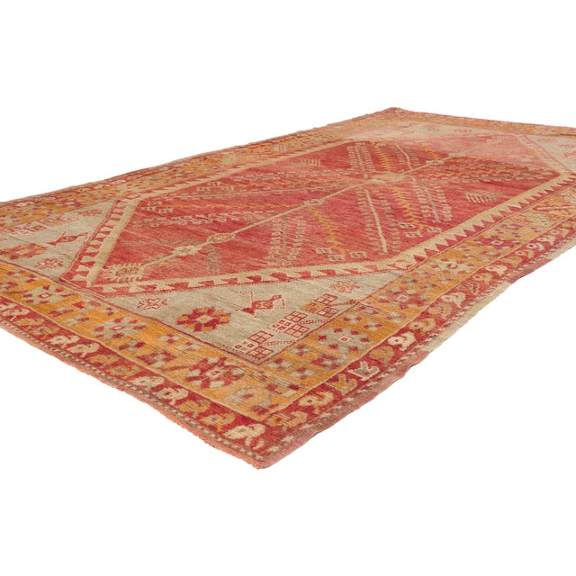 52752 Vintage Turkish Oushak Rug, 05'02 x 09'01. The Ancestral Tree: A Vintage Turkish Oushak Masterpiece of Sacred...