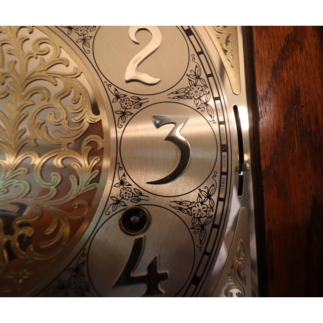 Late 20th Century Howard Miller "Charlemagne" Grandfather Clock, Model 610-361, Triple-Chime For Sale - Image 10 of 14