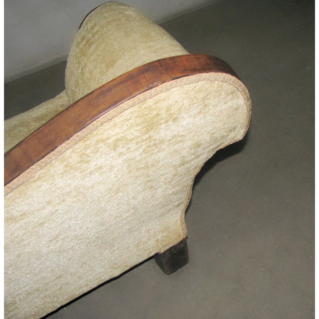 Early 20th Century Victorian Revival Tan Velvet Carved Wood Sofa For Sale - Image 14 of 14