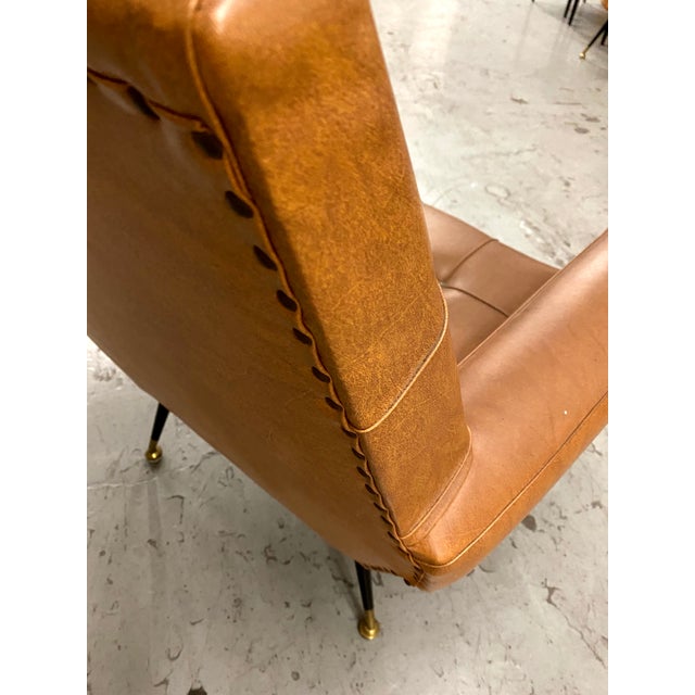 Vintage Cubist Leather Lounge Chair For Sale - Image 9 of 16