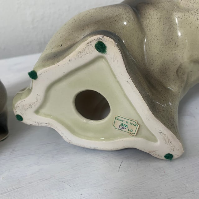 Vintage Taiwan Ceramic Pug Dog Figurines – Pair For Sale In San Francisco - Image 6 of 7