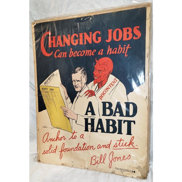1920s famous original motivational poster by Bill Jones. Artist signed. These posters were a British work by Parker-...