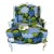 Vintage Bergere Chair in Schumacher Hydrangea For Sale
