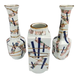 Joe Pinkelman Ceramic Garniture #5 Sculpture Set of 3