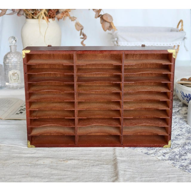 Brown Vintage Wall Shelf in Wood and Gold Metal, 1980s For Sale - Image 8 of 8