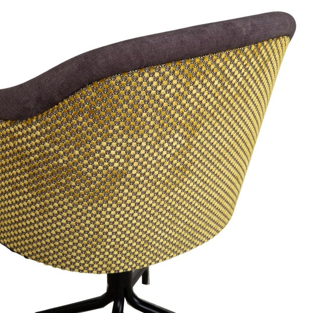 Freifrau Ona Fabric Chairs with Benches, Brown and Grey with Pattern, Set of 5 For Sale - Image 16 of 18