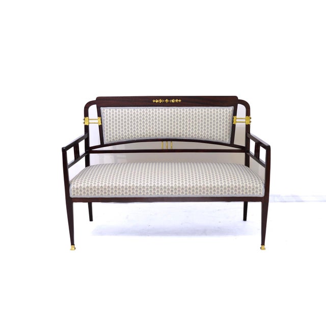 Vintage Art Nouveau Viennese Bench For Sale - Image 13 of 18