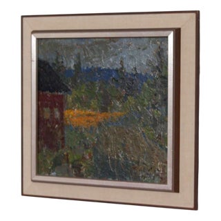 Svan Grandin, House and Garden, 1950s, Oil on Panel, Framed For Sale