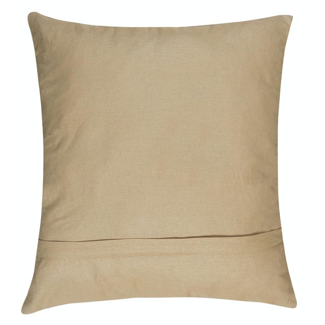 Modern 19"x21" 100% Silk Suzani Cushion Cover, Floral Hand Embroidery Uzbek Lace Pillow For Sale - Image 3 of 4