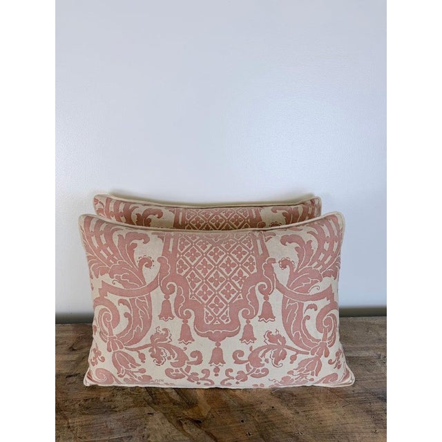 Pair of Bespoke Lumbar Pillows in Fortuny "Corone" Pattern For Sale - Image 10 of 12