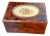 Mid Century Austrian Burlwood Box With Embroidered Insert For Sale
