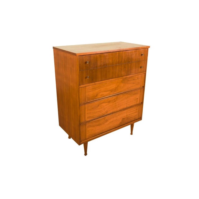 Mid-Century Modern 1960s Mid-Century Modern Tall Walnut Dresser For Sale - Image 3 of 9