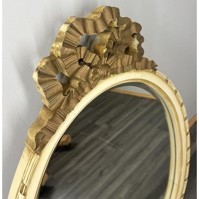 Glass Vintage French Carved Wall Mirror For Sale - Image 7 of 9