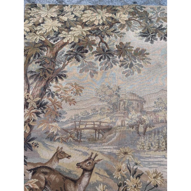 Vintage French Aubusson Style Jacquard Tapestry, 1970s For Sale - Image 18 of 18