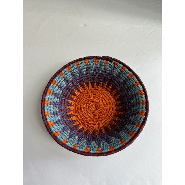 1980s Small Colorful African Basket For Sale - Image 5 of 9