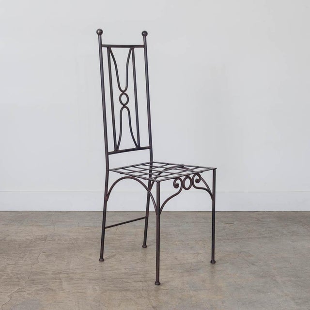 Late 20th Century French Neoclassical Iron Dining Chairs, Set of 6 For Sale In Los Angeles - Image 6 of 15