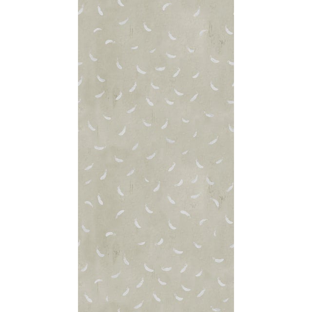 Feathers (var. 2) Wallpaper by Paule Marrot in Gray For Sale