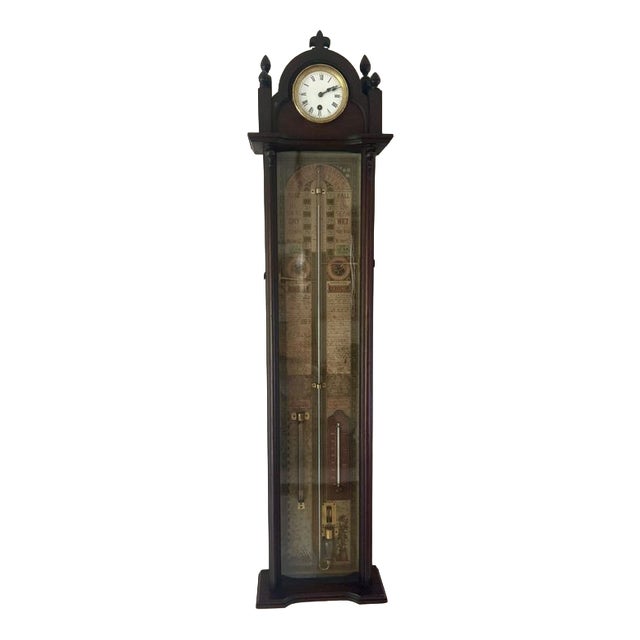 Antique Admiral Fitzroy Barometer and Clock, 1900 For Sale