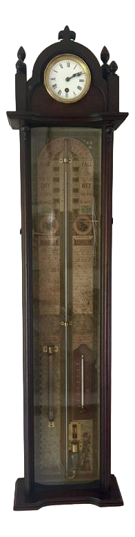 Antique Admiral Fitzroy Barometer and Clock, 1900