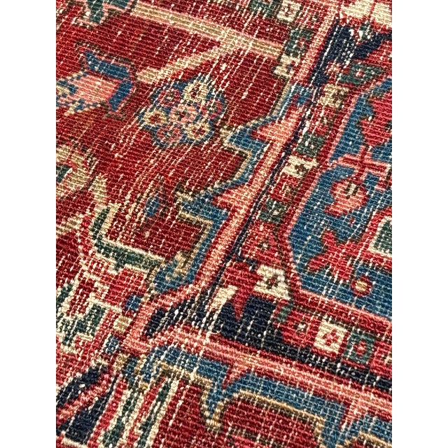 Large Hand Knotted Antique Persian Heriz Rug For Sale - Image 12 of 13