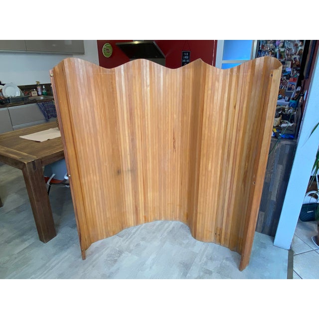 Vintage Freestanding Foldable Wooden Screen in the style of Baumann, 1950s For Sale - Image 10 of 18