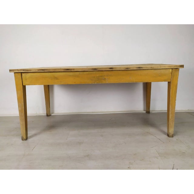 Rustic Vintage Rustic Wood Farmhouse Table For Sale - Image 3 of 18