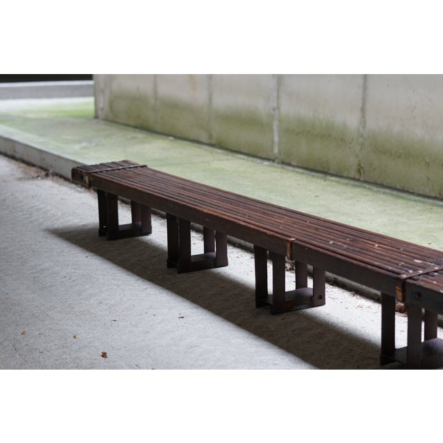 2000 - 2009 Long Low Hand Crafted Wooden Bench Coffee Table For Sale - Image 5 of 8