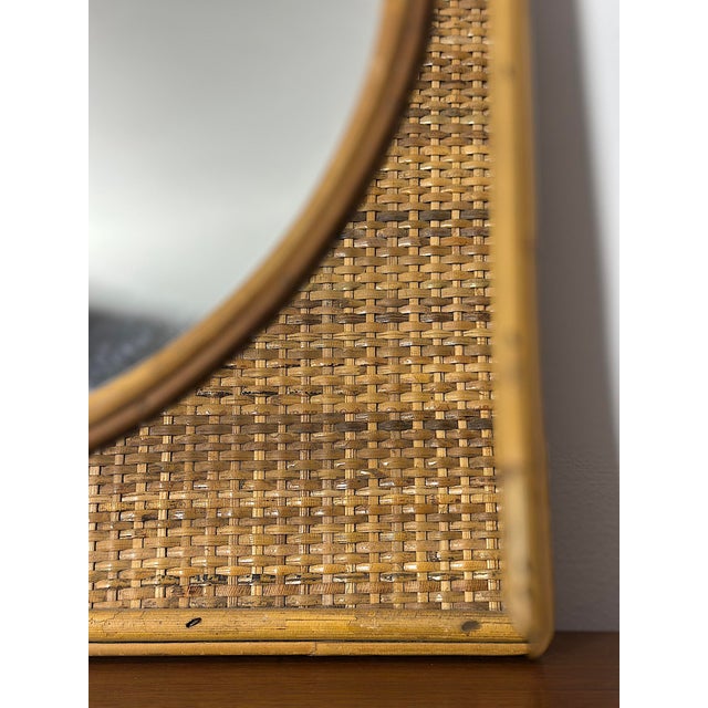 Vintage Bamboo Mirror, Italy, 1960s For Sale - Image 4 of 7