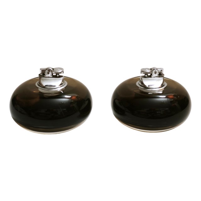 Space Age Gas Table Lighters by Ingo Knuth for Soldi & Scati, Italy, 1970s, Set of 2 For Sale