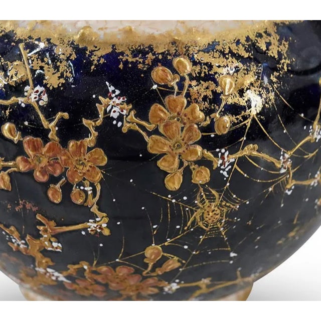 Art Nouveau Amphora Art Nouveau Ewer, c.1900, Spider Web & Gilt Floral Design For Sale - Image 3 of 16