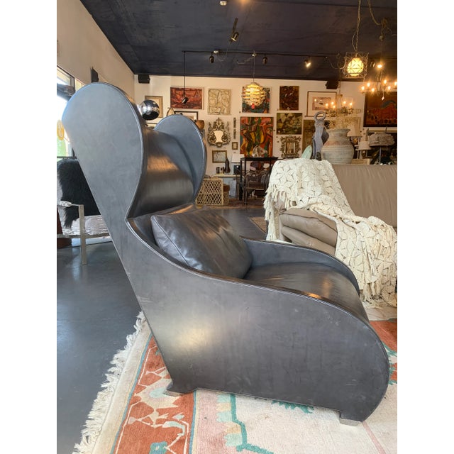 1980s Post Modern “Pompeiian” Wing Back Lounge Chair by Stanley Jay Friedman For Sale In South Bend - Image 6 of 13