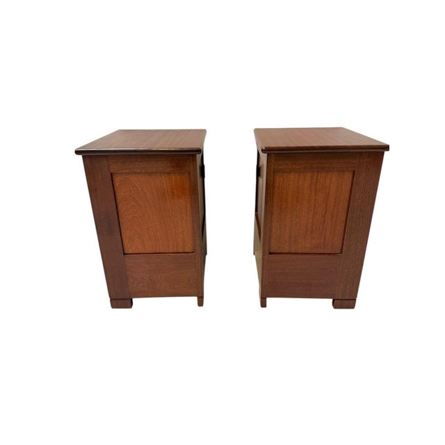 Magnificent and ultra rare art deco modernist nightstands or bedside tables design by j.a. Muntendam for l.o.v....