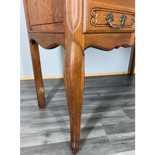 Vintage French Louis Style Oak Dressing Table with Mirror For Sale - Image 10 of 15