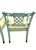Exude grand millennial charm and Palm Beach Regency flair with this striking pair of vintage open-arm accent chairs....
