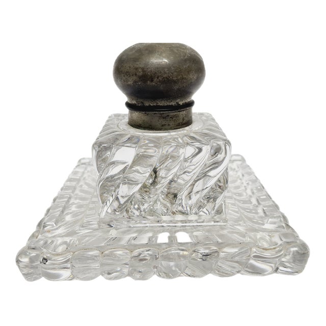 Art Nouveau Crystal Inkwell, Germany, 1900s For Sale