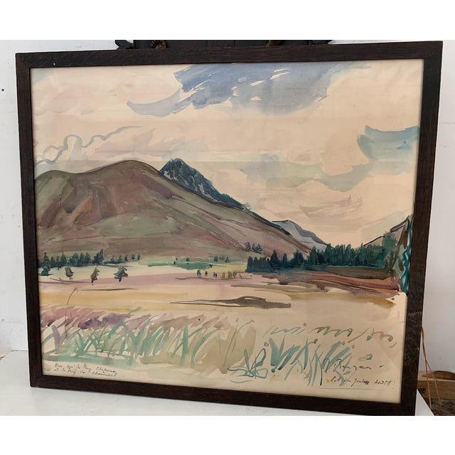 Mountain Landscape, 20th Century, Gouache, Framed For Sale - Image 12 of 12