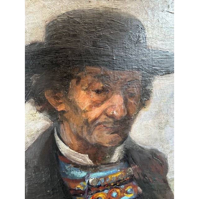 Paint Early 20th Century Breton Grand Père Painting, Framed For Sale - Image 7 of 8