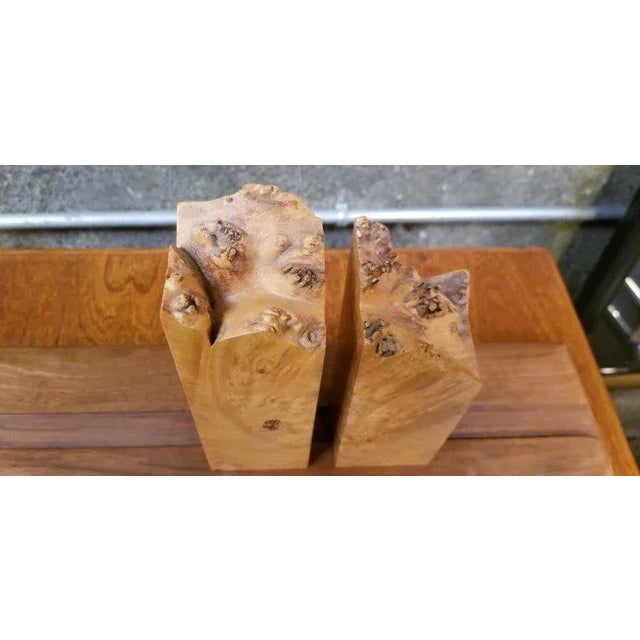 Mid-Century Modern Organic Live Edge Bookends by Michael Elkan For Sale - Image 3 of 6