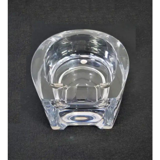 1970s French Crystal Horseshoe Shaped Ashtray, Made in France For Sale - Image 12 of 13