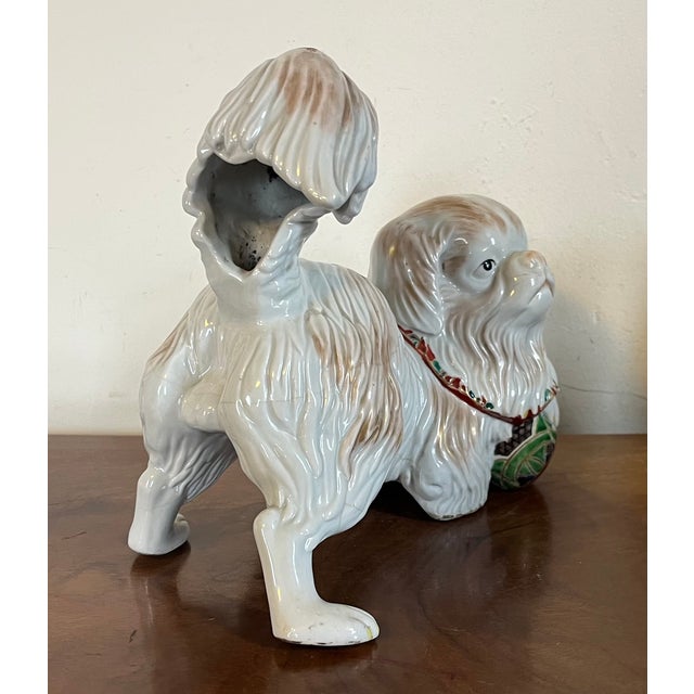 Antique 19th Century Japanese Edo Period Porcelain Okimono in the Form of a Pekingese Dog For Sale - Image 9 of 11