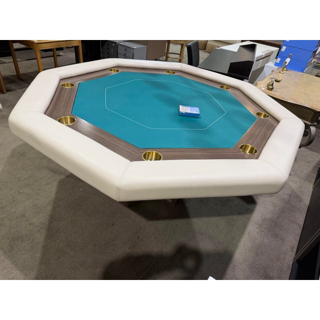 Designed for elevated game nights and refined entertaining, this custom-made poker table combines luxury materials with...