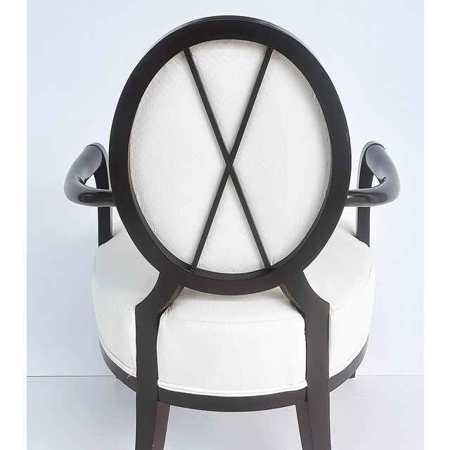 Wood Late 20th Century Barbara Barry for Baker Furniture Oval X-Back Club Chair For Sale - Image 7 of 11